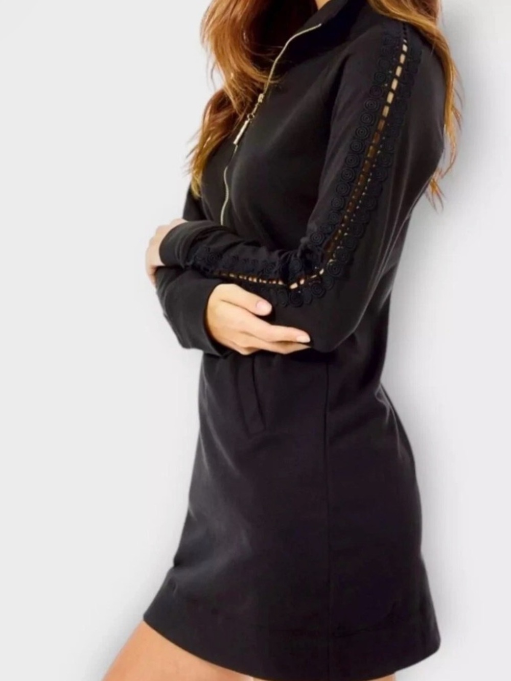 Lilly Pulitzer Black Skipper Popover Dress with Gold Zipper - Picture 11 of 11